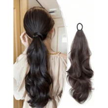 Ponytail Wig, Layered Curly Ponytail Wig With Tie, Natural Looking Slouchy Pony Tail For Women - 彩色 - 查看 11