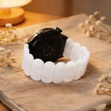 18mm 20mm 22mm 彈性樹脂手錶錶帶，相容於 Galaxy Watch7 6 5 4 40mm 44mm/6 Classic/4 Classic 43mm 47mm，智慧手錶替換錶帶手鍊，相容於 Watch/ Watch/ Watch/ Watch，精緻女性手錶配件 - 18mm - 查看 6