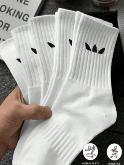 1/3/5/6/10 Pares de Meias Esportivas Confortáveis Unissex, Meias Cano Médio Masculinas Adequadas para Treinamento Esportivo, Meias Cano Médio Femininas Adequadas para Uso Casual e Empresarial, Macias, Pretas e Brancas, Resistentes a Odores, Absorventes de Umidade, Leves e Confortáveis, Adequadas para Primavera e Verão, 20/10/8/6/4/2 Pares
