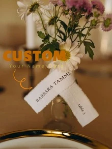 Customized Champagne Flutes With Personalized Ribbons, Can Be Printed With Exclusive Names, Dates And Commemorative Text, Exquisite And Ceremonial. Suitable For Weddings, Bachelorette Parties, Wedding Receptions And Other Important Occasions - Multicolor - View 4