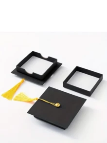 1pc Black Graduation Cap Gift Box, Black Doctoral Hat Gift Packaging Box, Suitable For Graduation Ceremony - Gift Box - View 2