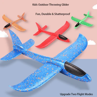 1pc Hand Throw Foam Glider Plane, Outdoor Fun Sports Game, Multi-Color Options, Suitable For Parties, Camping, Beach, Park, Summer Activities, Toy Gift For Teens & Adults