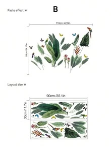 1片热带绿色植物背景墙贴，大型绿色鹦鹉墙贴，卧室客厅入口背景墙壁画，PVC自粘可移除墙贴，墙面装饰防水防油自粘可移除墙贴，房间装饰，家居装饰，墙面装饰，浴室装饰，卧室装饰，房间装饰用品，客厅装饰，房屋装饰，家居装饰，客厅墙面艺术，壁纸贴纸，个性化贴纸 - 牆貼 - 查看 8
