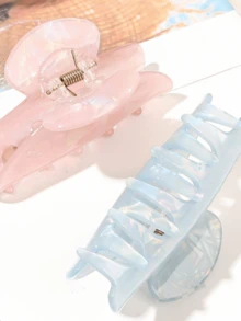 2 chiếc kẹp tóc họa tiết đá cẩm thạch ánh kim màu hồng và xanh hình nàng tiên cá, sang trọng, cao cấp, phù hợp cho các buổi dạ hội, tiệc tùng, tiệc trà. - Nhiều màu - Xem 3