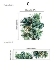 1片热带绿色植物背景墙贴，大型绿色鹦鹉墙贴，卧室客厅入口背景墙壁画，PVC自粘可移除墙贴，墙面装饰防水防油自粘可移除墙贴，房间装饰，家居装饰，墙面装饰，浴室装饰，卧室装饰，房间装饰用品，客厅装饰，房屋装饰，家居装饰，客厅墙面艺术，壁纸贴纸，个性化贴纸 - 牆貼 - 查看 11