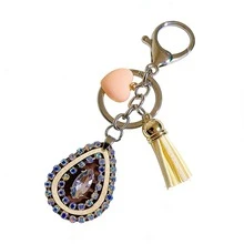 1pc Luxury Rhinestone Leather Geometric Shaped Bag Charm, Cute Heart Tassel Pendant, Fashionable Versatile Women Accessory, Backpack/Wallet Decor, Suitable As Gift For Friends - Beige - View 11