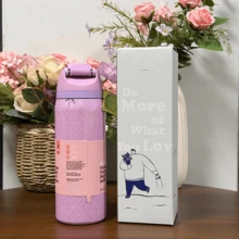 1PCS NEW Insulated Stainless Steel Water Bottle With Straw, Sports Water Bottle, Great For Travel, 24oz/32oz - G Purple - View 1