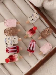15 pièces Pinces à cheveux multicolores en forme de glace, style doux et mignon, accessoires capillaires pour femmes, décoration pour vacances d'été, pinces à cheveux, convient pour le port quotidien décontracté et les sorties. Ensemble d'accessoires d'automne, accessoires capillaires, accessoires pour femmes, coiffure pour la rentrée scolaire, fournitures scolaires, décoration de cheveux pour Halloween, voyage - Multicolore - Voir 4