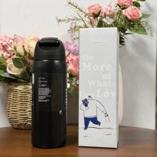 1PCS NEW Insulated Stainless Steel Water Bottle With Straw, Sports Water Bottle, Great For Travel, 24oz/32oz - Black - 查看 4