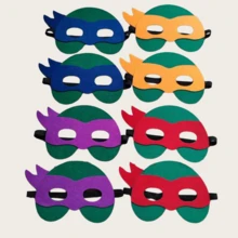 5pcs/1set EVA Turtle Shell Costume Set With 4 Felt Masks, Suitable For Children Halloween Birthday Party Cosplay Role Play - Multicolor - View 4