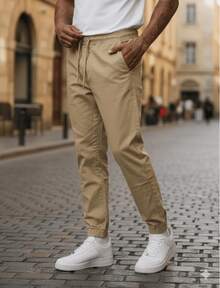 3-Piece Kit (2 And 1 Piece) Men's Slim Fit Black Twill Jogger Pants With Elastane Father's Day - 2_UNI_慢跑者_黑色和藍色_GG - 查看 9