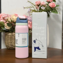 1PCS NEW Insulated Stainless Steel Water Bottle With Straw, Sports Water Bottle, Great For Travel, 24oz/32oz - Light Pink - 查看 3