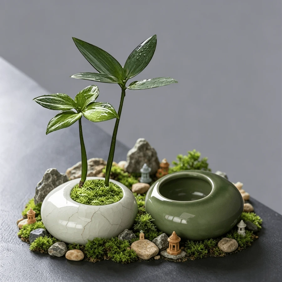 1 pièce Petit pot de fleurs, mini pot de pouce en céramique créatif, pot de fleurs de table d'intérieur de bureau, pot d'Evergreen, petit pot de fleurs de jardin extérieur, pot de plante en pot, pot de fleurs en céramique de décoration de bureau - Pot de fleurs de la taille d'un pouce - Voir 1