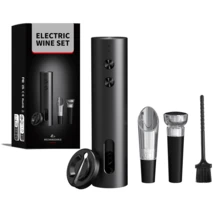 Premium Wine Accessory Gift Set, Including Electric/Manual Bottle Opener And All Necessary Accessories. Rechargeable Portable Version Suitable For Travel, Picnic And Camping, Perfect For Wine Enthusiasts. The Set Also Includes A Cleaning Brush. - Black - View 15