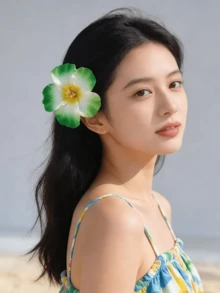 1/17pcs Set Summer Hibiscus Flower Large Hair Clips, Tropical Hawaiian Style Floral Hair Clips, Colorful Artificial Gerbera Daisy Hair Accessories Suitable For Summer Beach Vacation, Straw Party, Wedding, Boho Style,Holiday,Travel, Head Accessories - Multicolor - View 3