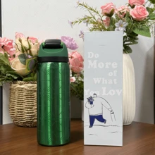 24Oz/32Oz Stainless Steel Water Bottle With Straw For Sports, Travel, And School Sports Water Bottle, Keeps Water Warm For Over 24 Hours, Sealable, Portable, Flip Top, Ideal For Hot And Cold Beverages, Coffee, And Frozen Drinks - Chào Green - Xem 4