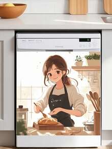 Healing Countryside Kitchen Theme Wall Stickers, 3 Designs Of Baking Girl, Fruits And Vegetable Kitchen Utensils To Choose From, PVC Waterproof And Oil-Proof Self-Adhesive, For Cabinets, Tiles, Sideboards, DIY Wall Decorations - Wall Stickers - View 13