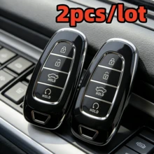 2pcs/Lot Car Key Case Covers For Hyundi Tucson Solaris Sonata Hybrid NEXO NX4 Santafe Dn8 4 Buttons 2020 2021 2022, Only Fit For The Car Key Shown In The Image. Gifts For Mother, Father, Graduation, And Teacher - Multicolor - View 6