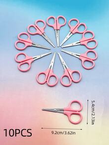 1pc/5pcs/10pcs Mini Safety Scissors, Round-Tip Small Craft Scissors, Sharp Portable Travel Scissors, Finely Crafted High-Quality Design, Suitable For Sewing, Embroidery, Crocheting, Arts & Crafts - Pink Round-tipped Scissors - View 10