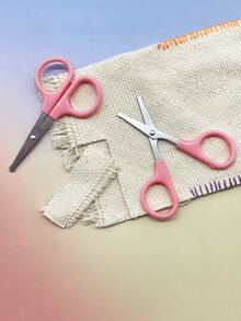 1pc/5pcs/10pcs Mini Safety Scissors, Round-Tip Small Craft Scissors, Sharp Portable Travel Scissors, Finely Crafted High-Quality Design, Suitable For Sewing, Embroidery, Crocheting, Arts & Crafts - Pink Round-tipped Scissors - View 1
