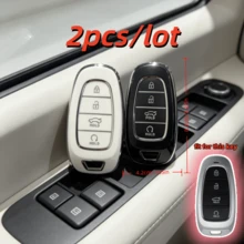 2pcs/Lot Car Key Case Covers For Hyundi Tucson Solaris Sonata Hybrid NEXO NX4 Santafe Dn8 4 Buttons 2020 2021 2022, Only Fit For The Car Key Shown In The Image. Gifts For Mother, Father, Graduation, And Teacher - Multicolor - View 3