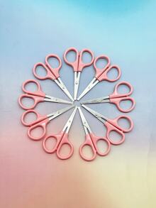1pc/5pcs/10pcs Mini Safety Scissors, Round-Tip Small Craft Scissors, Sharp Portable Travel Scissors, Finely Crafted High-Quality Design, Suitable For Sewing, Embroidery, Crocheting, Arts & Crafts - Pink Round-tipped Scissors - View 3
