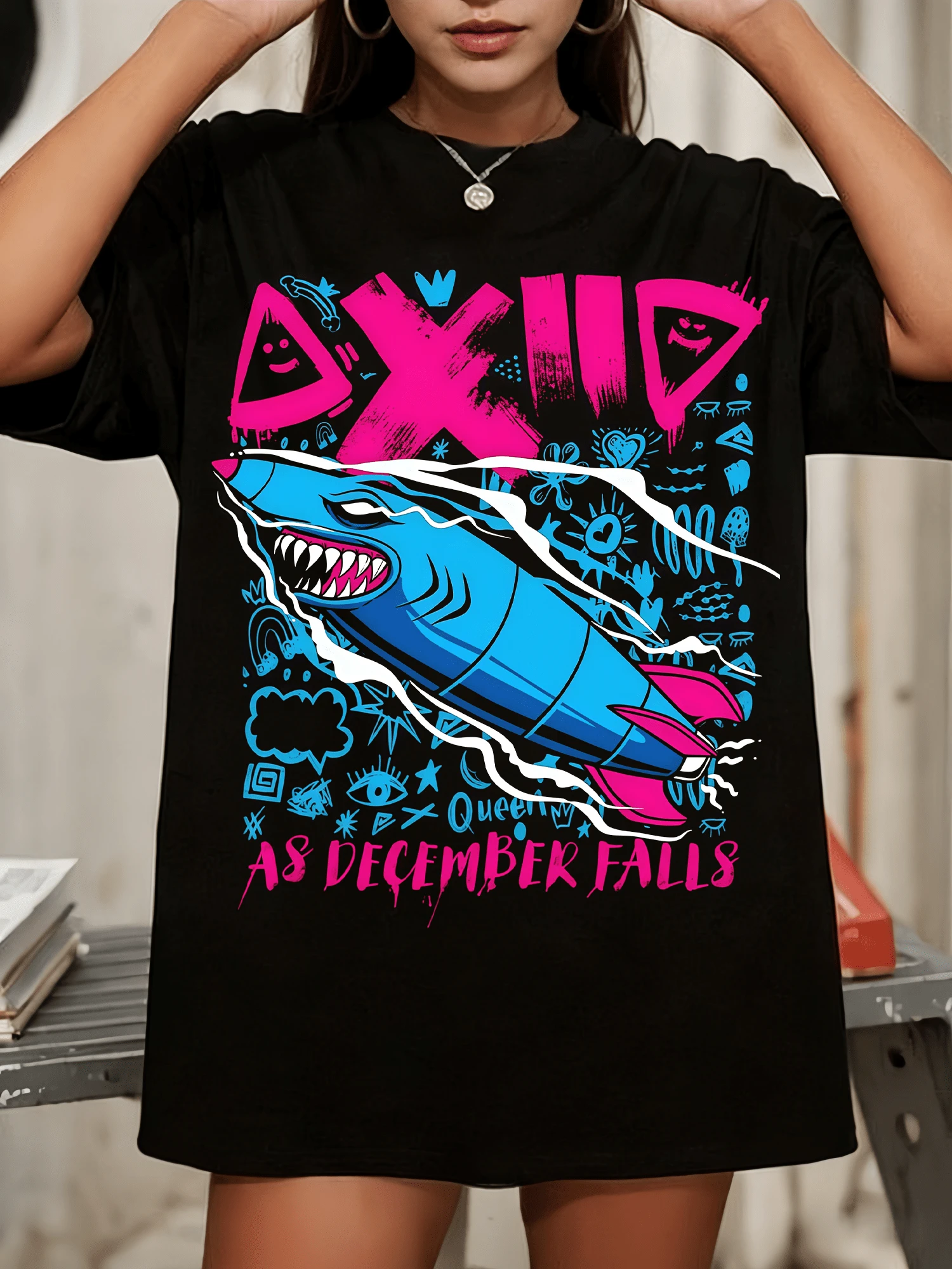 A-As D-December F-Falls Jinx Band Merch 026 Tour Shirt - Black - View 1