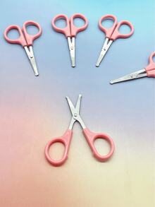 1pc/5pcs/10pcs Mini Safety Scissors, Round-Tip Small Craft Scissors, Sharp Portable Travel Scissors, Finely Crafted High-Quality Design, Suitable For Sewing, Embroidery, Crocheting, Arts & Crafts - Pink Round-tipped Scissors - View 5