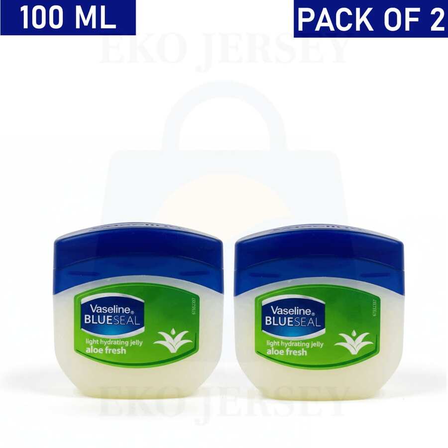 Vaseline Blue Seal Aloe Fresh Pure Petroleum Jelly Skin Care Balm For Dry Skin 100 Ml Pack Of 2 - Nguyên bản - Xem 1