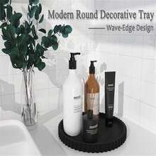 1pc Round Storage Tray For Vanity, Countertop Soap Dispenser Tray, Bathroom Silicone Countertop Tray, Jewelry Display Tray For Daily Accessories And Decor - Round - Multicolor - View 11