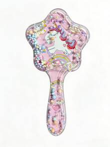 6件套美发梳套装，（6.8盎司/200毫升）连续细雾喷雾瓶，独角兽卡通美发梳，适合女孩，趣味十足的尖尾梳齿梳，适合美发师和理发师使用。 - 彩色 - 查看 5