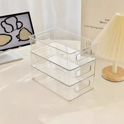 1 Hộp đựng đồ để bàn di động, hộp đựng đồ bằng nhựa trong suốt - Hộp đựng đồ trong tủ lạnh, hộp đựng đồ trong tủ, thích hợp đựng mỹ phẩm, văn phòng phẩm, đồ dùng vệ sinh cá nhân, thuốc men và các vật dụng khác, hộp đựng đồ đa năng gia đình, hộp đựng mỹ phẩm, hộp đựng thực phẩm, để bàn, nhà bếp, phòng tắm, bàn trang điểm, tủ lạnh, tủ đựng đồ và các vật dụng khác, túi đựng đồ ăn nhẹ, túi nhỏ, túi đựng gia vị.