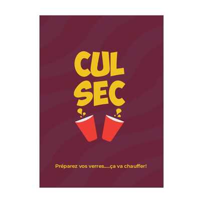 Cul Sec Is A Perfect French Drinking Card Game, Containing 55 Card Designs To Create An Atmosphere, Perfect For Game Nights, An Ideal 21st Birthday Gift, And The Best Choice For Valentine's Day And Christmas.