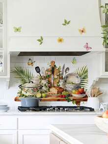 Healing Countryside Kitchen Theme Wall Stickers, 3 Designs Of Baking Girl, Fruits And Vegetable Kitchen Utensils To Choose From, PVC Waterproof And Oil-Proof Self-Adhesive, For Cabinets, Tiles, Sideboards, DIY Wall Decorations - Wall Stickers - View 7