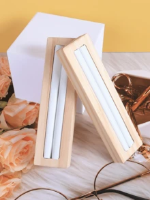 1pc Solid Wood One Slot Jewelry Ring Tray Display Plate Ring Earring Earring Earring Stand Jewelry Display Props - White - View 7