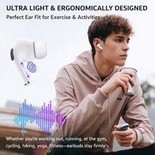 New  Air5 Wireless Earphones Noise Cancelling High Sound Quality Seventh Generation Wireless Sports Earphones ANC USB-C Wireless Earbuds, Bluetooth 5.4 Headphones HiFi Stereo, Bluetooth Earbuds With ENC Noise Cancelling Mic, IP7 Waterproof In Ear Earphones, 48H, LED Display Ear Buds For Pad Phone Workout Sports, White - Phiên bản nâng cấp - Xem 7