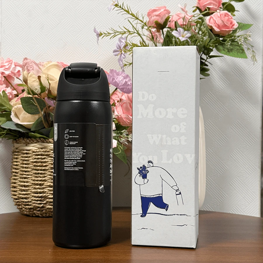 1PCS NEW Insulated Stainless Steel Water Bottle With Straw, Sports Water Bottle, Great For Travel, 24oz/32oz - Black - 查看 1
