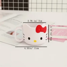 SANRIO 1/Hello Kitty浴室化妆杯 - 可爱粉色蝴蝶结淋浴杯，精致浴室装饰，耐用塑料杯，适合青少年和女士 - 生日或情人节礼物，浴室装饰，粉丝周边，家居装饰，可爱风格，结构坚固，收藏品，可爱爱好者必备，母亲节，旅行配件，节日派对，婚礼 - 卡通 - 查看 3