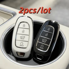 2pcs/Lot Car Key Case Covers For Hyundi Tucson Solaris Sonata Hybrid NEXO NX4 Santafe Dn8 4 Buttons 2020 2021 2022, Only Fit For The Car Key Shown In The Image. Gifts For Mother, Father, Graduation, And Teacher - Multicolor - View 4