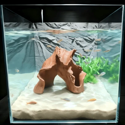 Đồ trang trí hang trú ẩn cho thằn lằn, tôm, cá, rùa, tắc kè và các loài bò sát khác, hang động hình khúc gỗ rỗng, nơi trú ẩn đa chức năng cho bể cá, tổ tôm, hang trú ẩn trên cây cho thú cưng bò sát.