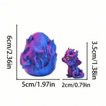 2pcs Flame Dragon Egg Sculpture Set, Openable Dragon Egg Statue With Mini Dragon Inside - Multicolor - View 7