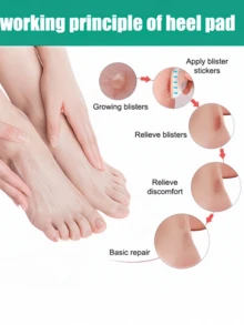 4 Pcs Multi-Functional Hydrogel Heel Protectors, Suitable For High Heels, Essential Foot Care, Soft Heel Cushions, Waterproof Pads - A-Skin Color - View 4