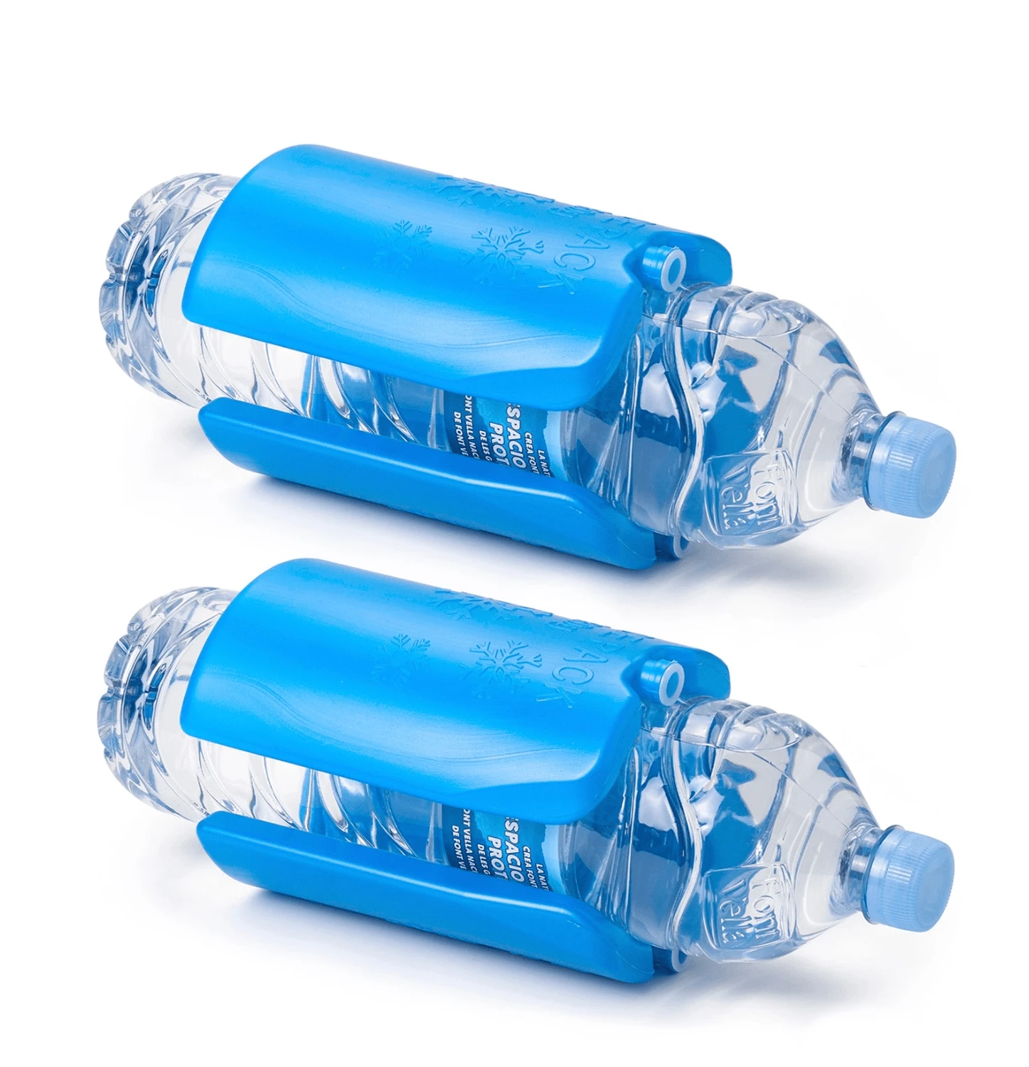 HOMYGO - Pack 4 Acumuladores de Frío para Botellas 330 g | Bloques Refrigerantes Reutilizables para Bebidas, Picnic y Viaje - AZUL - Ver 1