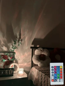 1pc 16-Color LED Wave Pattern USB Remote Touch Control Round Artistic Atmosphere Lamp, With Touch/Remote Control, Dimmable Ambient Lighting, Glass Art Decor Lamp, Starry Sky Atmosphere Light Suitable For Bedroom And Ceiling Decor, High-Quality Material And Craftsmanship, Perfect For Bedroom, Living Room, Wedding Party, Birthday Gift - Multicolor - View 1