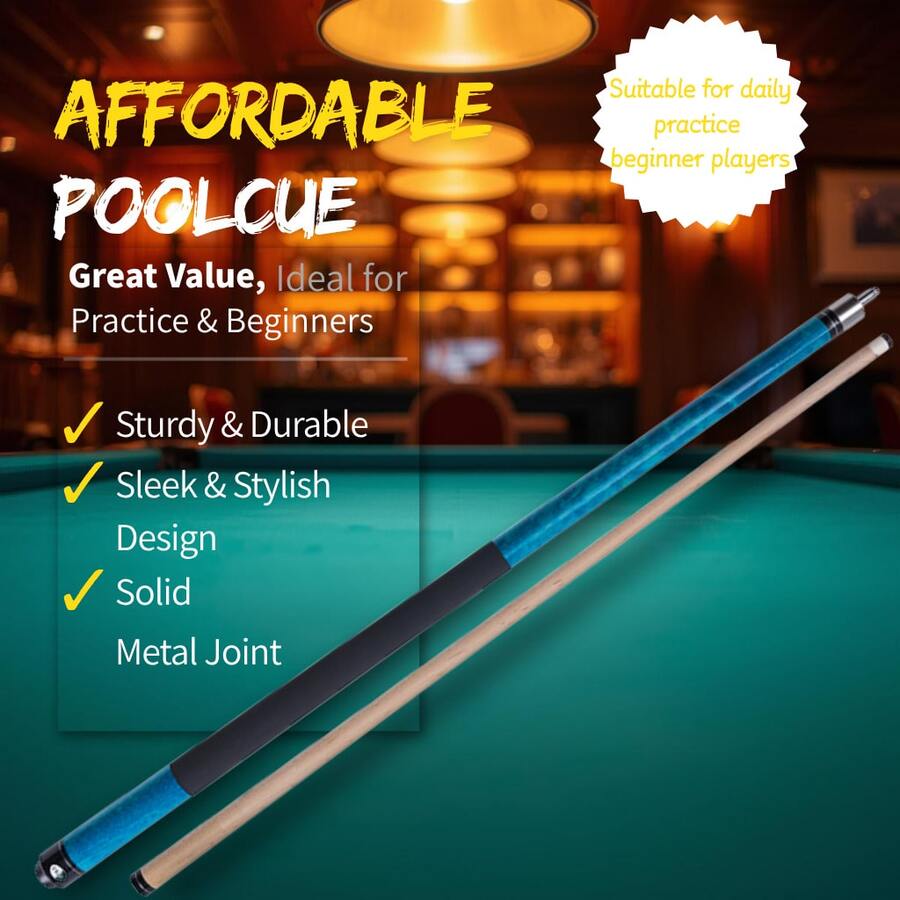 High Performance Half Jointed Maple Cue 58 Inch 12.5mm Tip 19.5-20oz Pool Stick For Snooker & 9-Ball - Multicolor - View 1