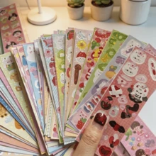 50张混合贴纸，适用于笔记本电脑、笔记本、冰箱、窗户、办公用品，多用途标签，可用于商务和日常生活剪贴簿制作。 - 卡通動物 - 查看 2