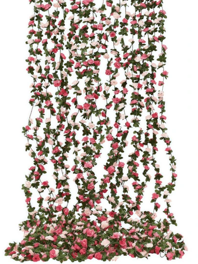 Nejlue Artificial Flowers/Plants1111 Home & Living 1/2/5Pcs Pink Artificial Rose Vine,Artificial Rose Garland With 45 Small Flowers,Spring Rose Decorations,Artificial Hanging Rose Flower Vines For Home Decor,Room Decor,Wall Decor,Wedding Arch Floral Decor,Bedroom Decor,Table Decoration,Birthday Party Decoration,Garden Decor,Indoor Outdoor Decor,Center Pieces For Table,Mother's Day Decorations