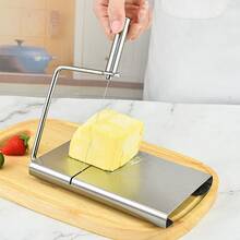 1 pieza Cortador de queso de acero inoxidable con escala, herramienta de cocina para dividir queso y mantequilla, cortador para hornear - Ver 3