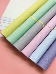 30*30cm Colorful Cross Stitch Fabric, One Side White, One Side Pink/Green/Blue/Purple/Gray/Yellow 6 Healing Colors, Embroidered Works Have Better Texture, Perfectly Suitable For Various Embroidery And Cross Stitch, Applicable For Handicraft Bloggers, DIY Enthusiasts, Professional Embroidery Studios - Small Grid 30*30cm - View 1