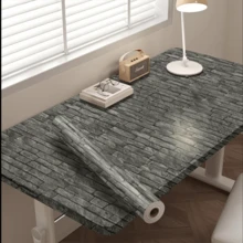 1 buah Wallpaper Tekstur Bata Vintage, Wallpaper Perekat Diri 3D, Dekorasi Dinding & Meja Berkualitas Tinggi Bertekstur Abu-abu, PVC Tahan Air, Dapat Dilepas, Mudah Dibersihkan dan Dipasang untuk Dapur, Ambang Jendela, Lemari, Renovasi Furnitur - B-Abu-abu - View 12